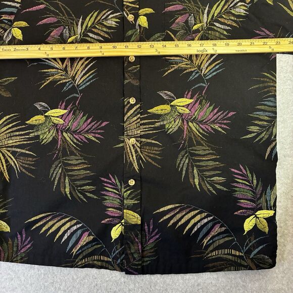 Men’s Medium Cooke Street Honolulu Shirt Tropical Boho Button Front Cotton Black - Picture 4 of 6